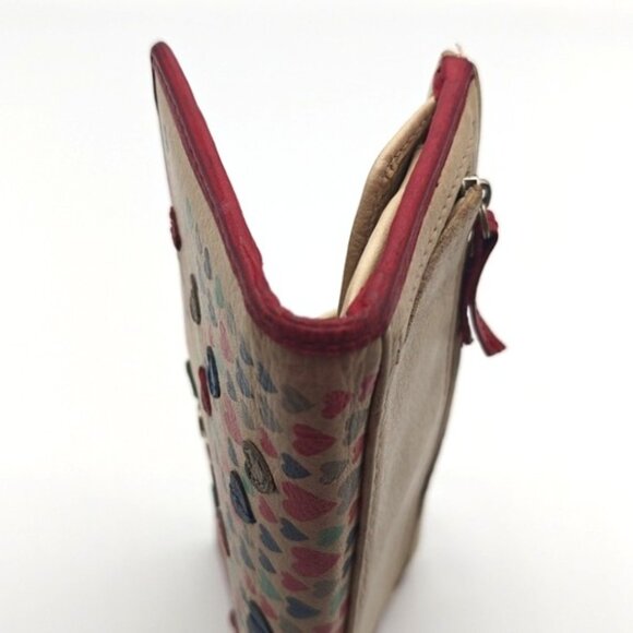 Fossil Wallet Bi-Fold Snap Closure Leather Boho Multicolored ❤️Hearts❤️ - Picture 4 of 6